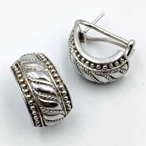 🧡2 for 100🧡 Judith Ripka Sterling Silver Textured Hoop Earrings